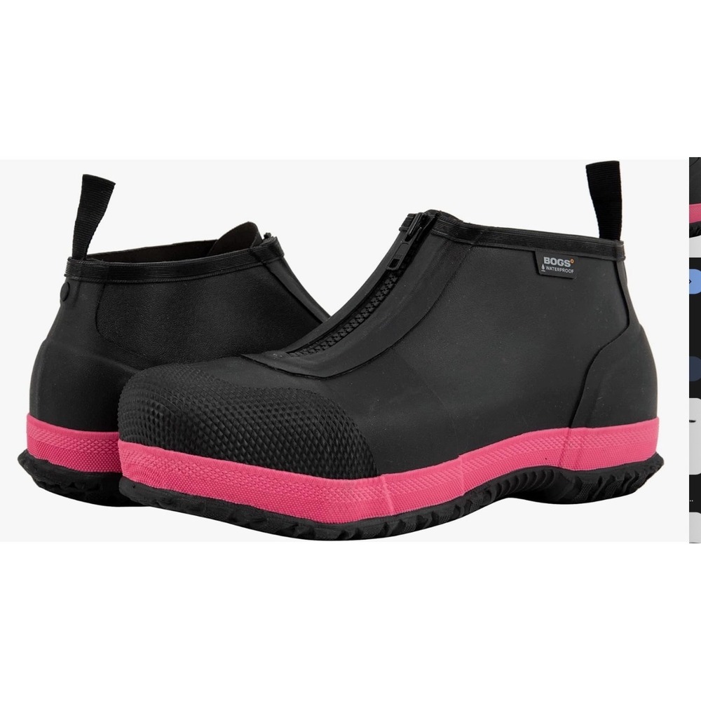 Bogs Overshoe Zip CT‎ Waterproof Boots Black Orange Size 9 New Without Tags